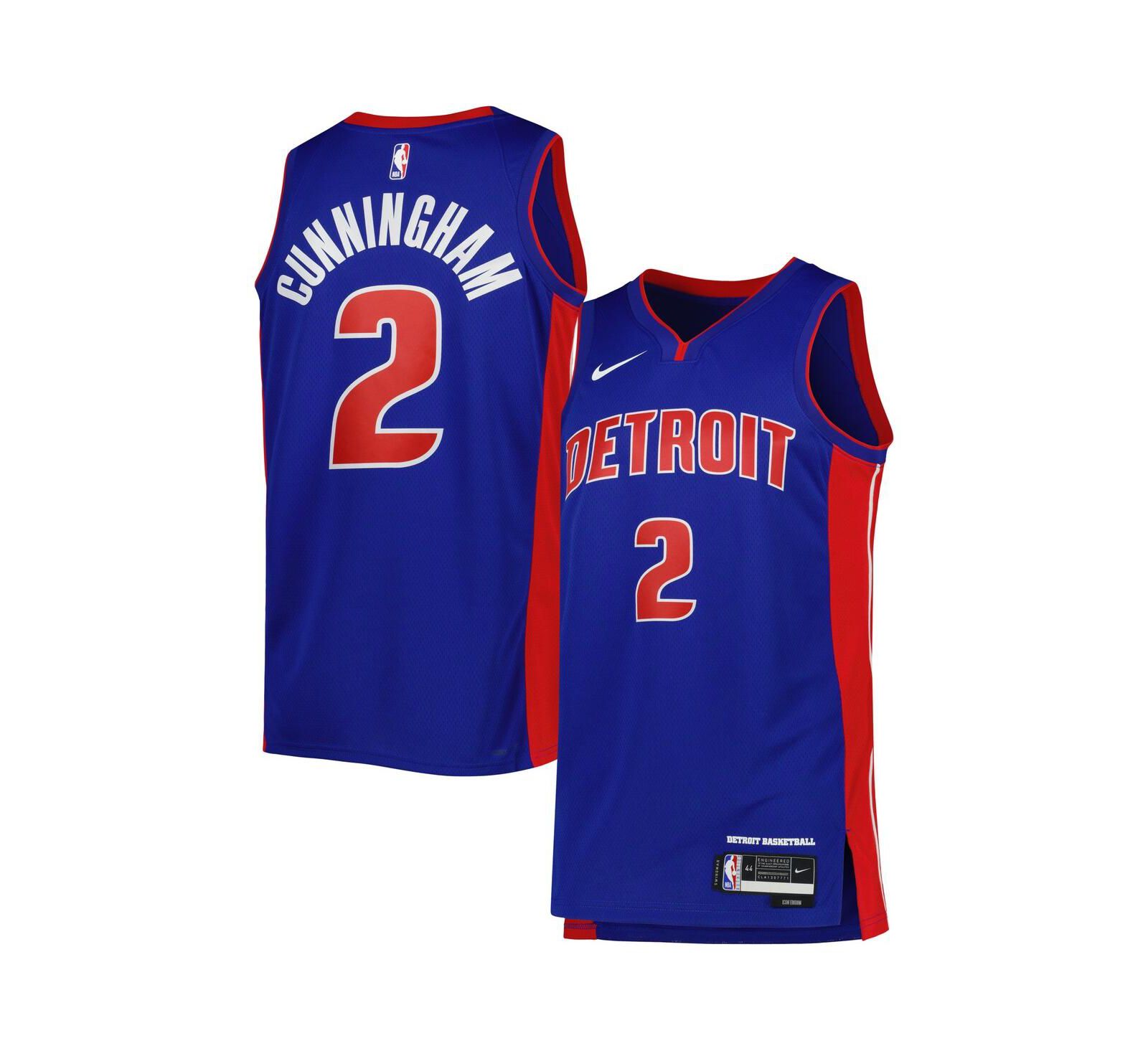 Джерси Nike Cade Cunningham Blue Detroit Pistons Swingman Icon Edition для мужчин и женщин