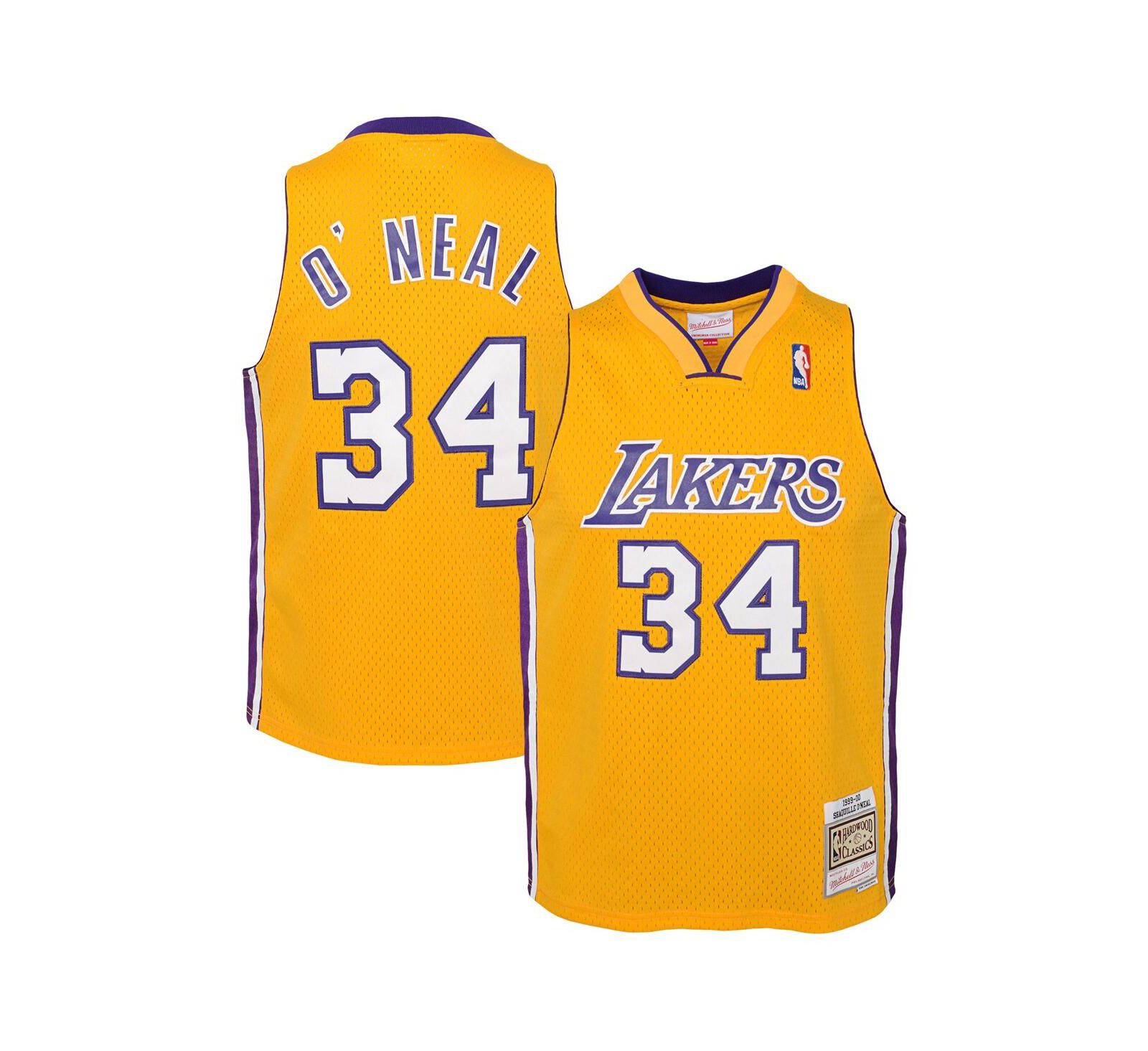 Детская джерси Mitchell & Ness Shaquille O'Neal Gold Los Angeles Lakers 1999/00 Hardwood Classics Swingman