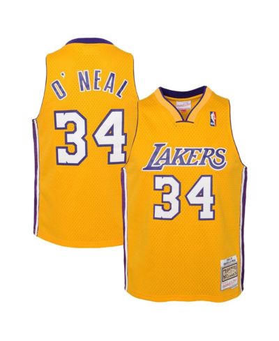 Детская джерси Mitchell & Ness Shaquille O'Neal Gold Los Angeles Lakers 1999/00 Hardwood Classics Swingman