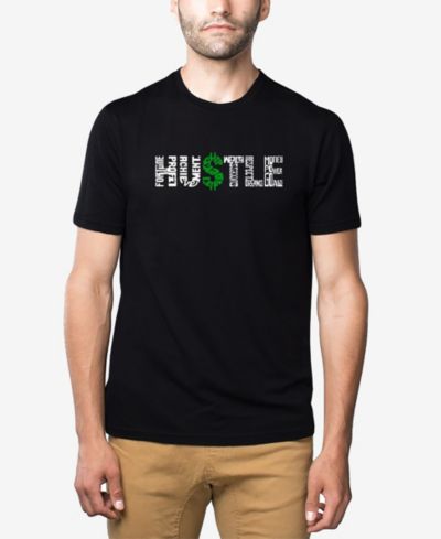 LA Pop Art Men's Cotton/Poly Blend Word Art Hustle T-shirt