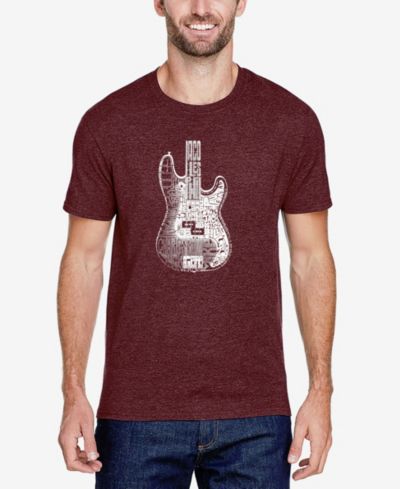 Мужская футболка LA Pop Art Cotton/Poly Blend Word Art Bass Guitar