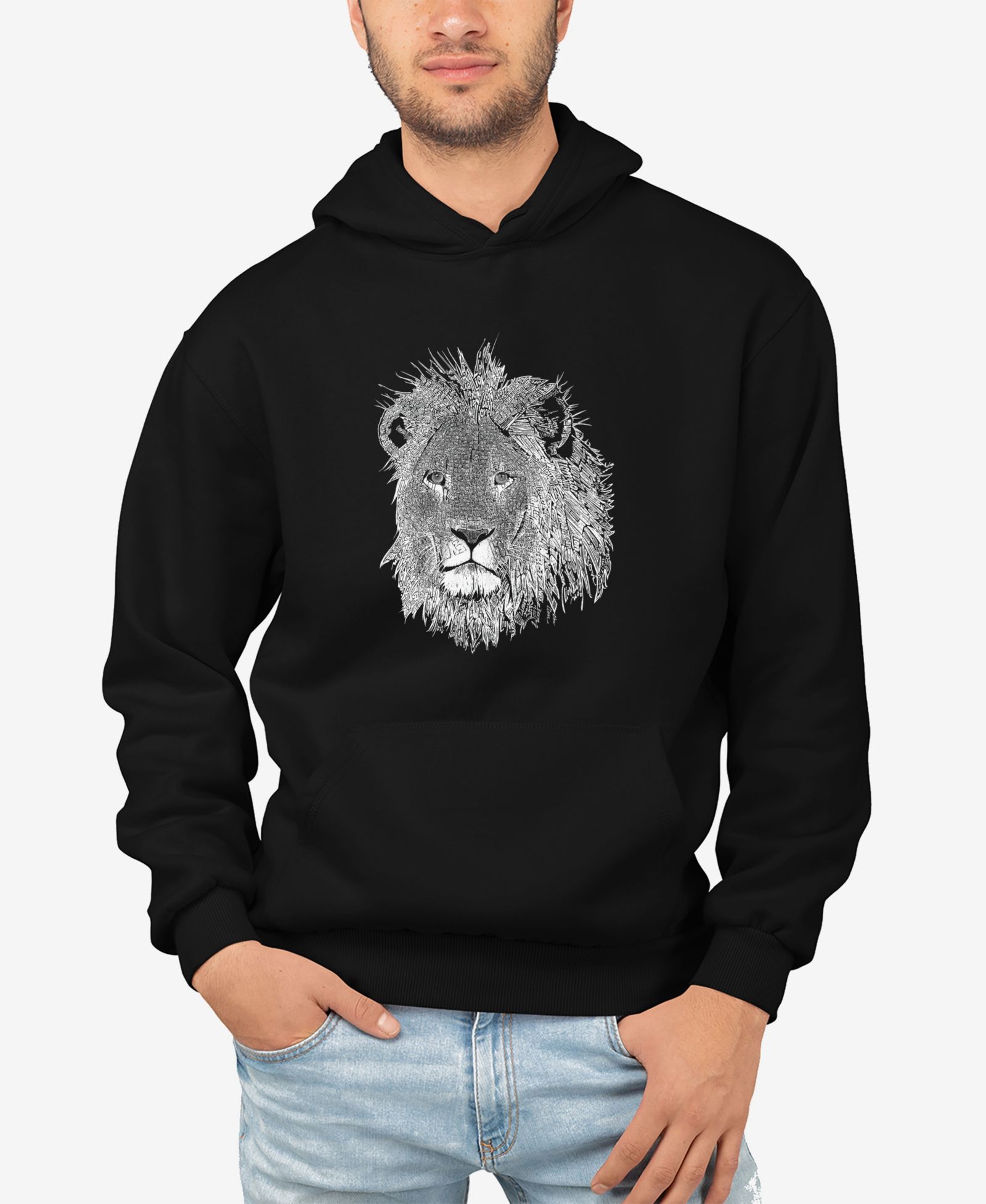 Мужской худи Word Art Lion