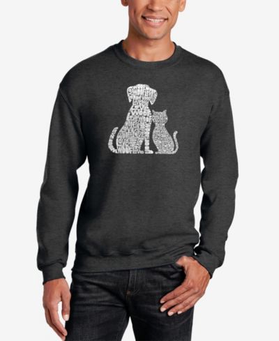 LA Pop Art Мужской свитшот с принтом Word Art Dogs and Cats