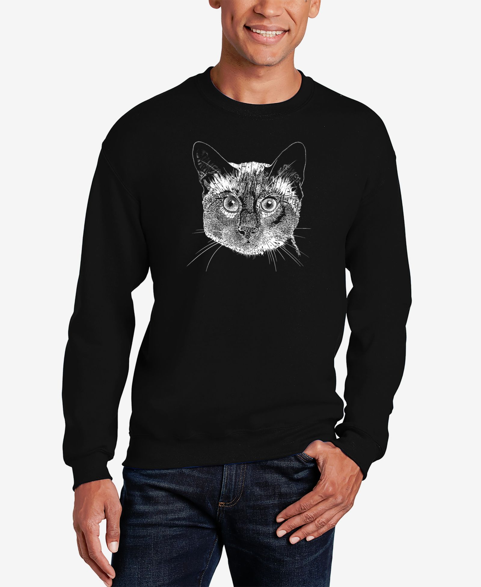 Мужской свитшот с принтом Word Art Siamese Cat