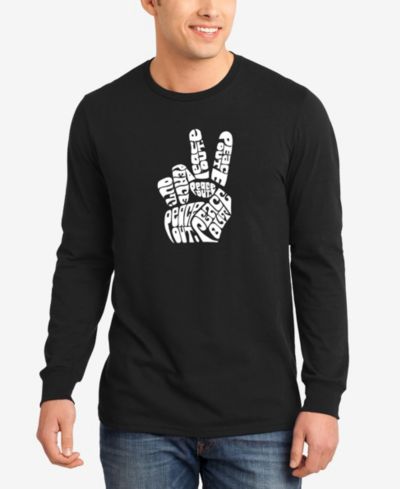 Мужская футболка с длинным рукавом LA Pop Art Word Art Peace Out
