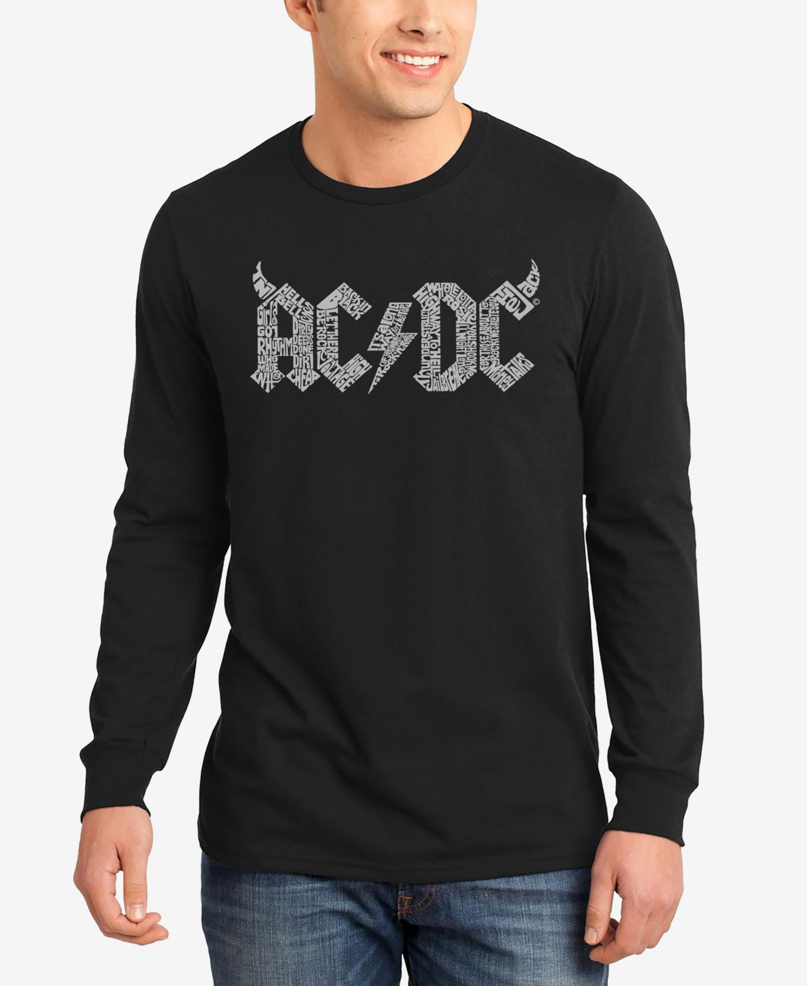 Мужская футболка ACDC Word Art Long Sleeve