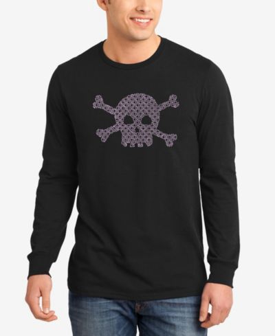 Мужская футболка LA Pop Art Word Art Long Sleeve Xoxo Skull