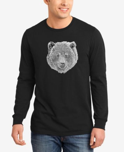 Мужская футболка LA Pop Art с принтом Bear Face Long Sleeve