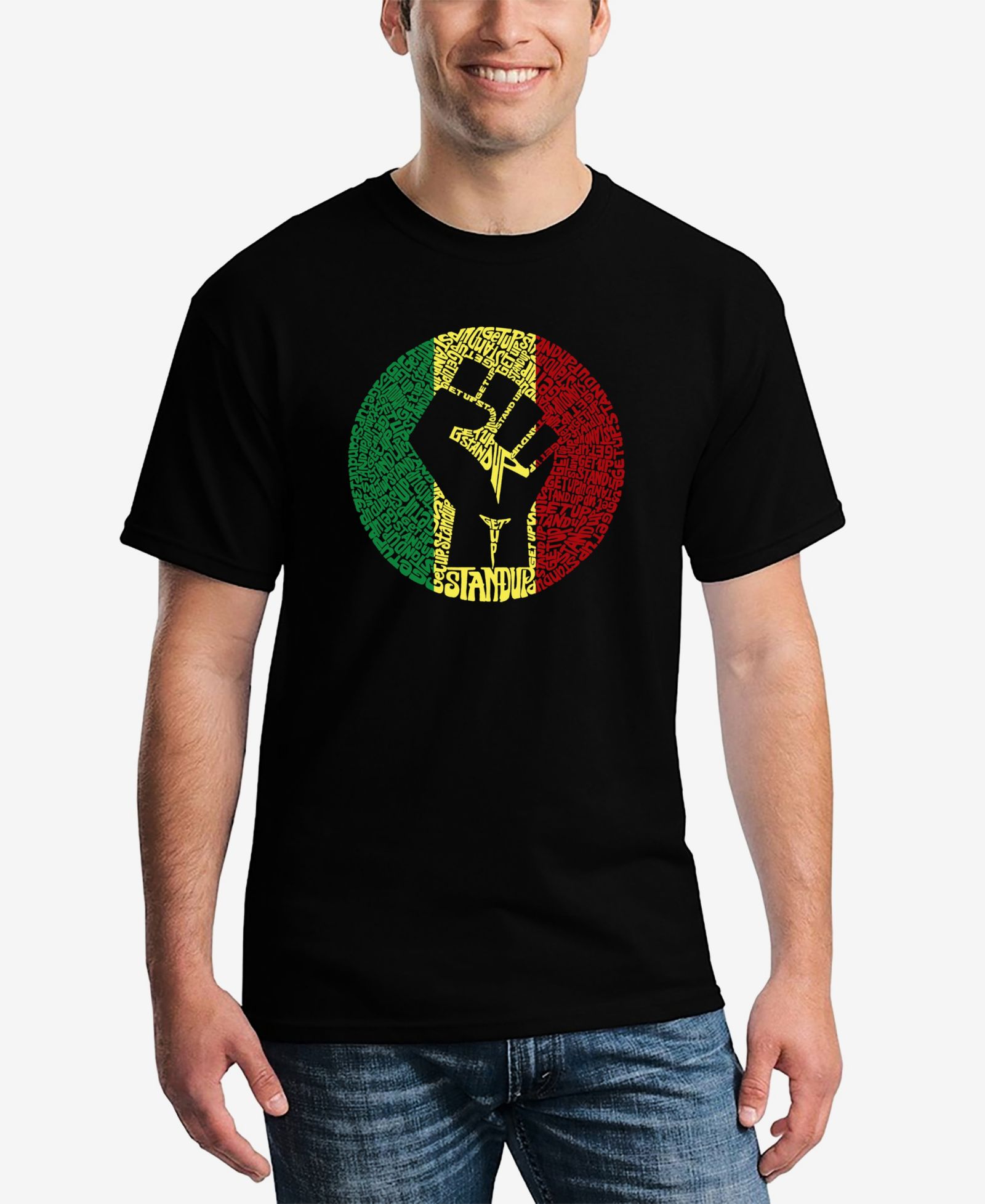 Men's Word Art Get Up Stand Up T-shirt