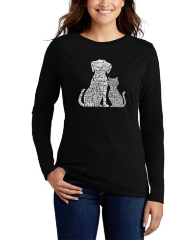Женская футболка с длинным рукавом Word Art Dogs and Cats