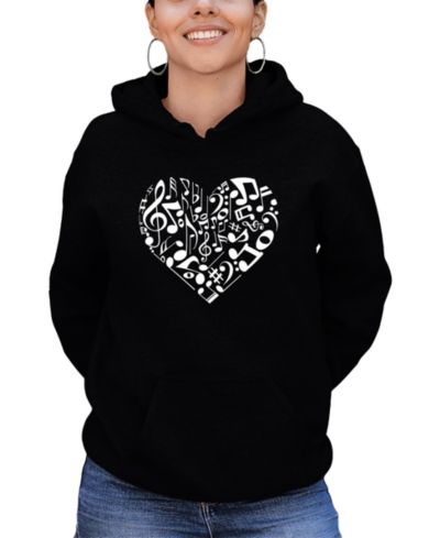 LA Pop Art Женский свитшот с капюшоном Word Art Heart Notes