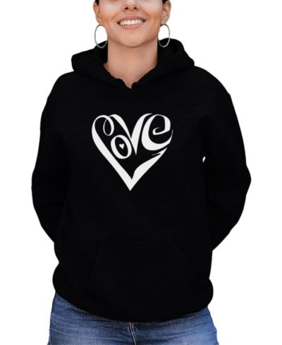 LA Pop Art Женский свитшот с капюшоном и принтом Love Heart