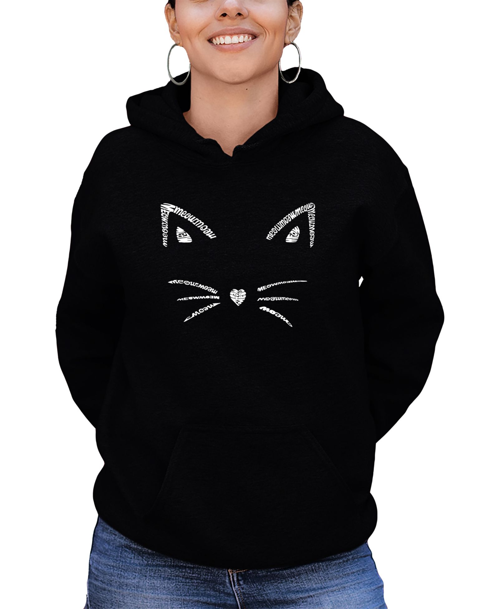 Женский свитшот LA Pop Art Word Art Hooded Whiskers