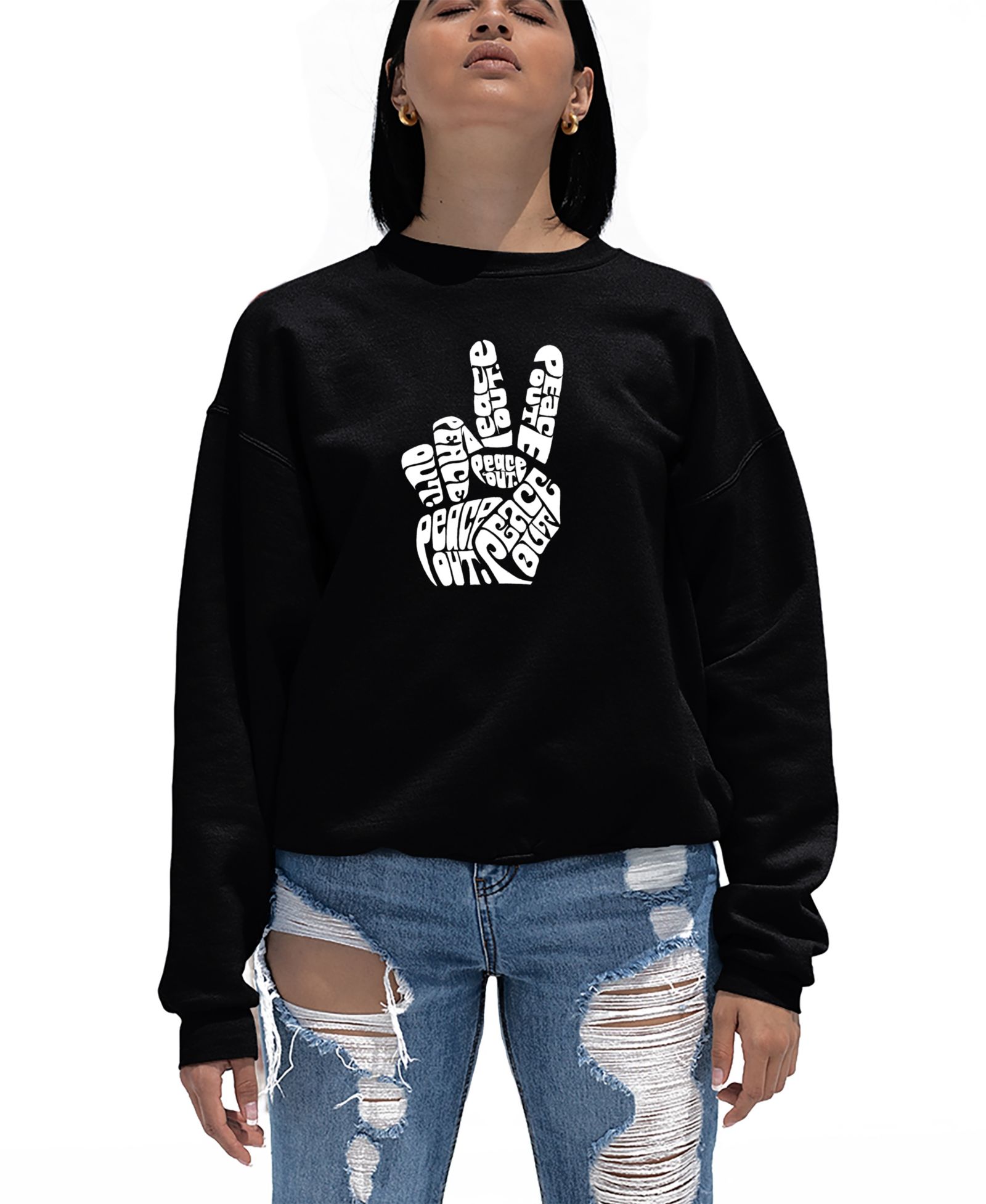 Женский джемпер Crewneck Word Art Peace Out