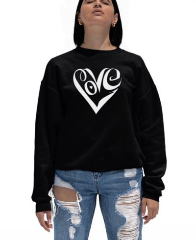 Женский свитшот Crewneck Word Art Script Love Heart