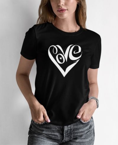 Женская футболка с принтом Word Art Script Love Heart