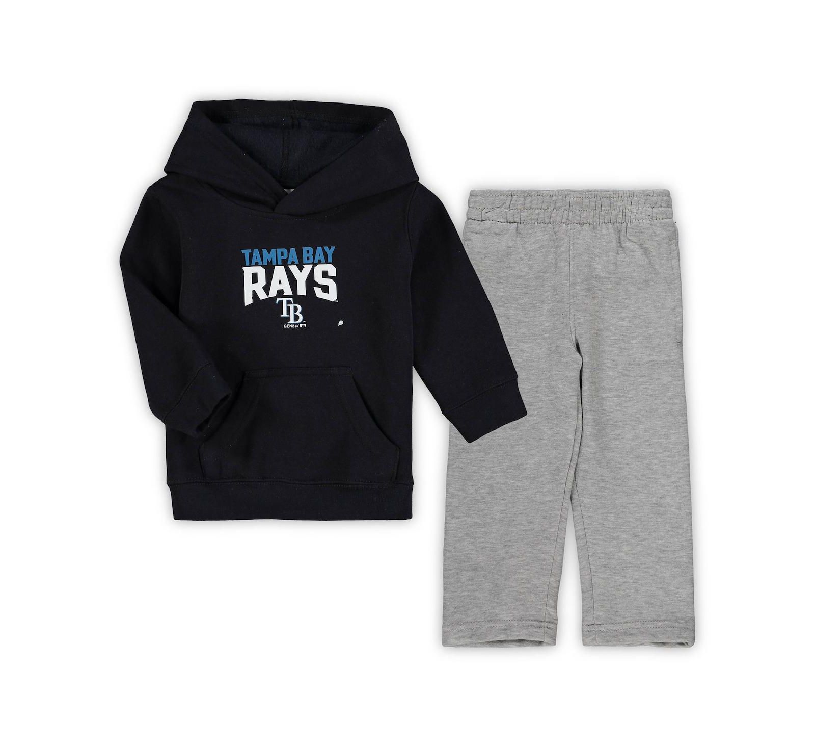 Детский набор для мальчиков: худи и брюки из флиса Tampa Bay Rays (темно-синий и серый меланж)