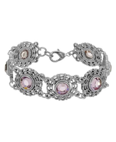 Браслет Silver-Tone Filigree Round Stone