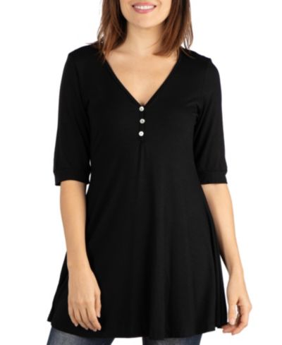 24seven Comfort Apparel Short Sleeve Tunic Top