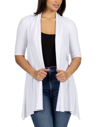 24seven Comfort Apparel Кардиган свободного кроя с открытым передом и коротким рукавом