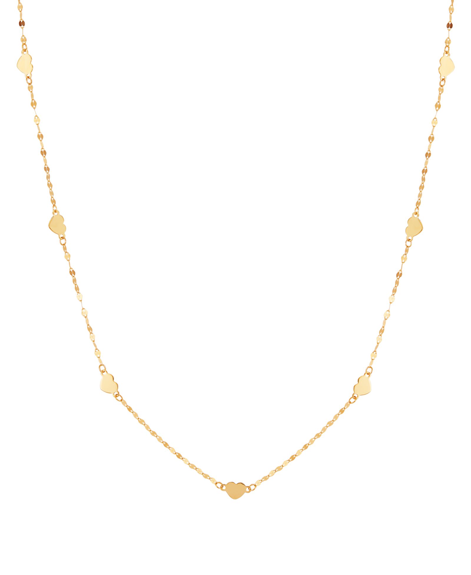 Macy's ожерелье-чокер Heart Station 18" из золота 14k