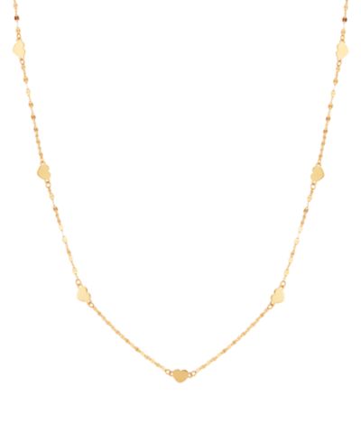 Macy's ожерелье-чокер Heart Station 18" из золота 14k
