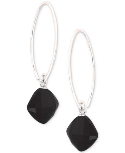 Серьги Onyx Threader Drop из стерлингового серебра