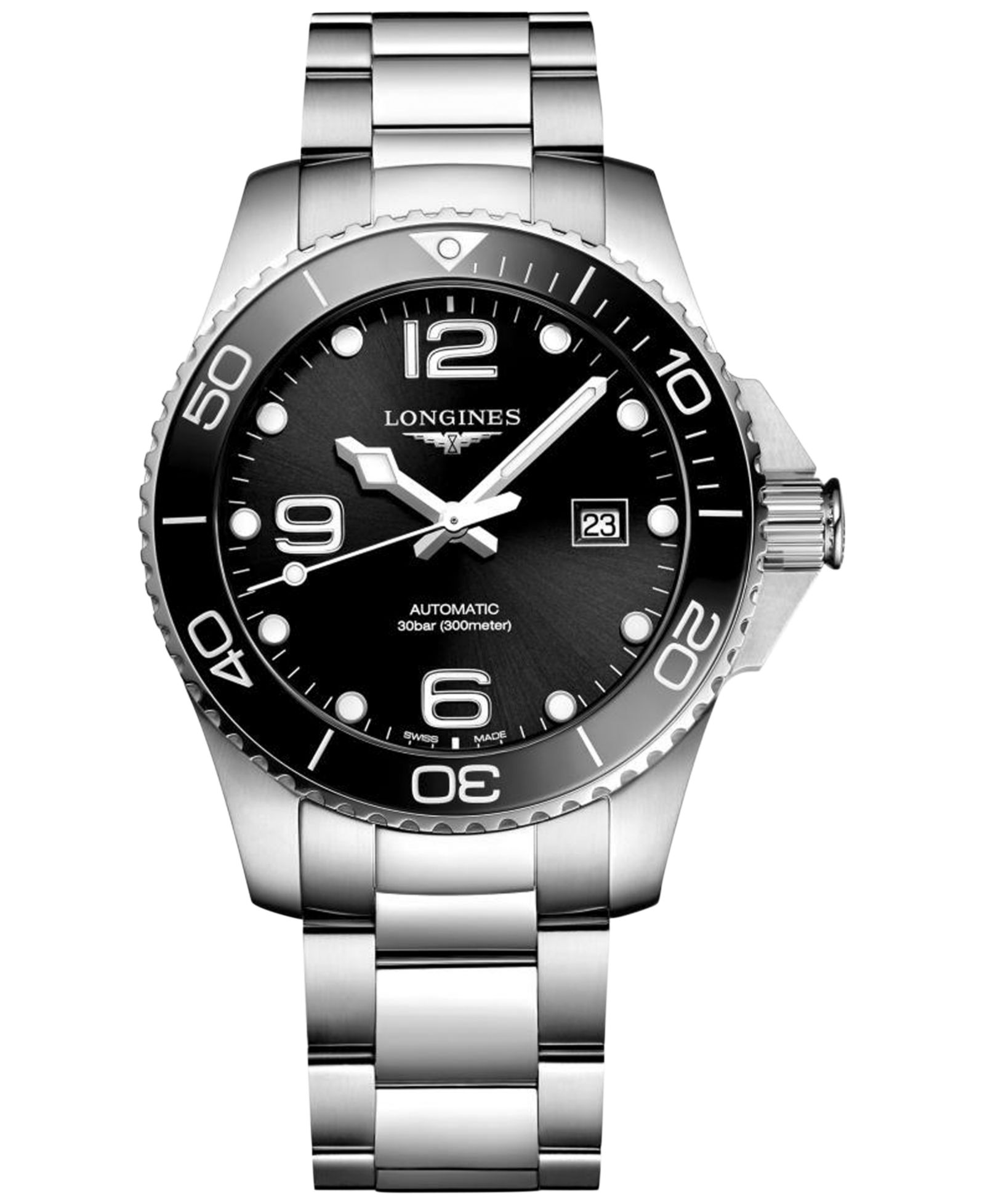 Мужские часы Longines Swiss Automatic HydroConquest Stainless Steel Bracelet 43mm
