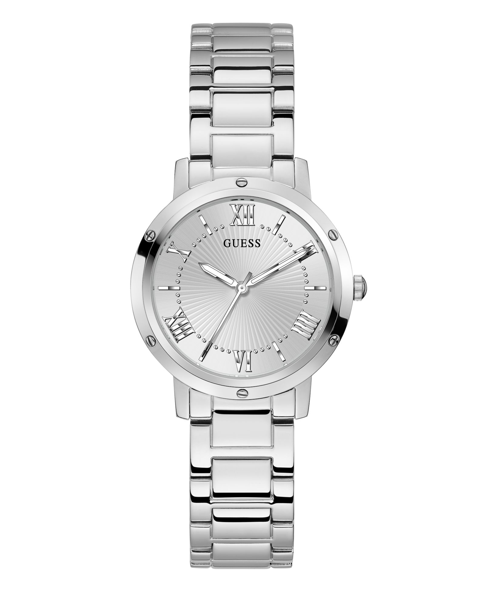 GUESS Женские часы Bracelet Watch Silver-Tone Stainless Steel 34mm