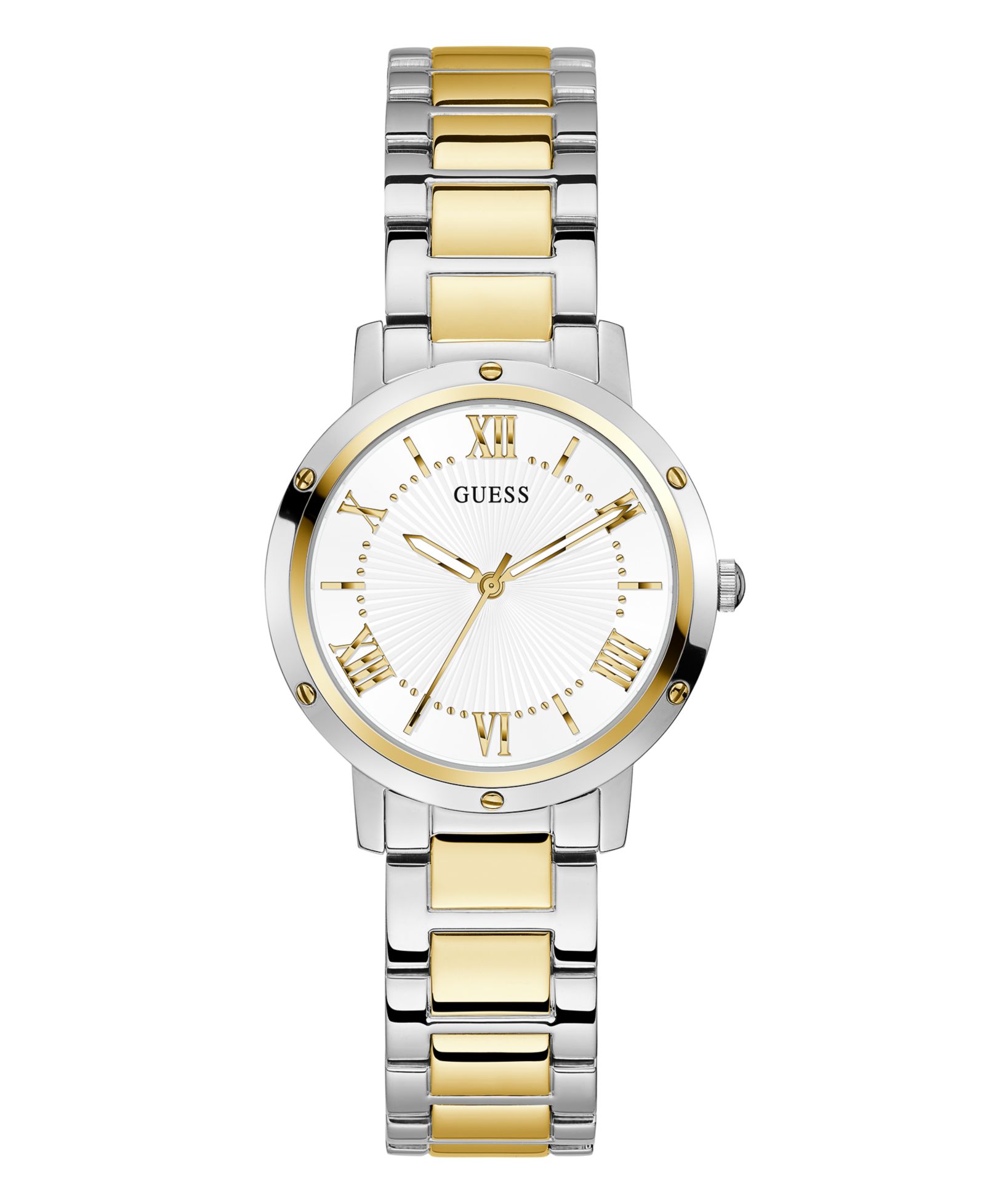 GUESS Women's Two Tone Stainless Steel Bracelet Watch, 34mm