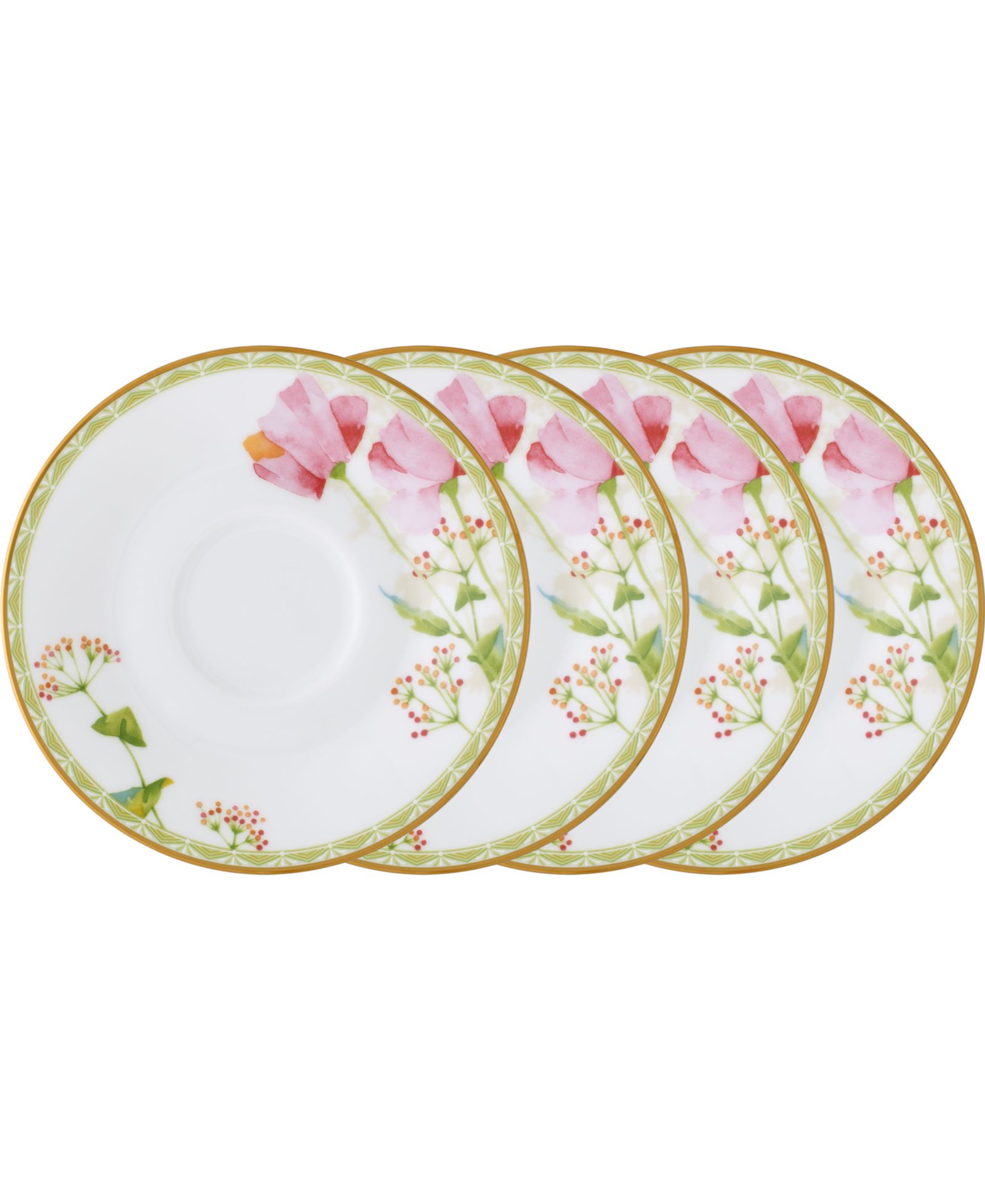 Noritake Poppy Place Set of 4 Saucers, 6"