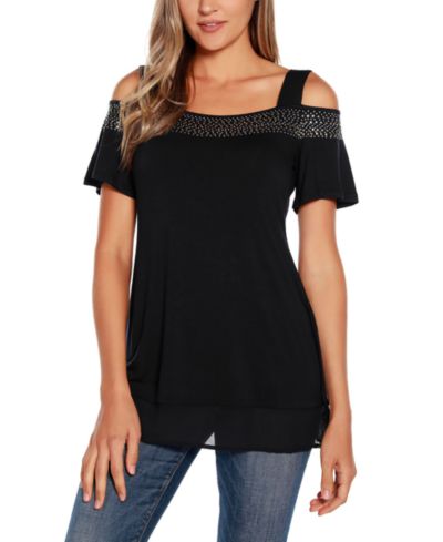 Belldini Женский топ с открытыми плечами Embellished