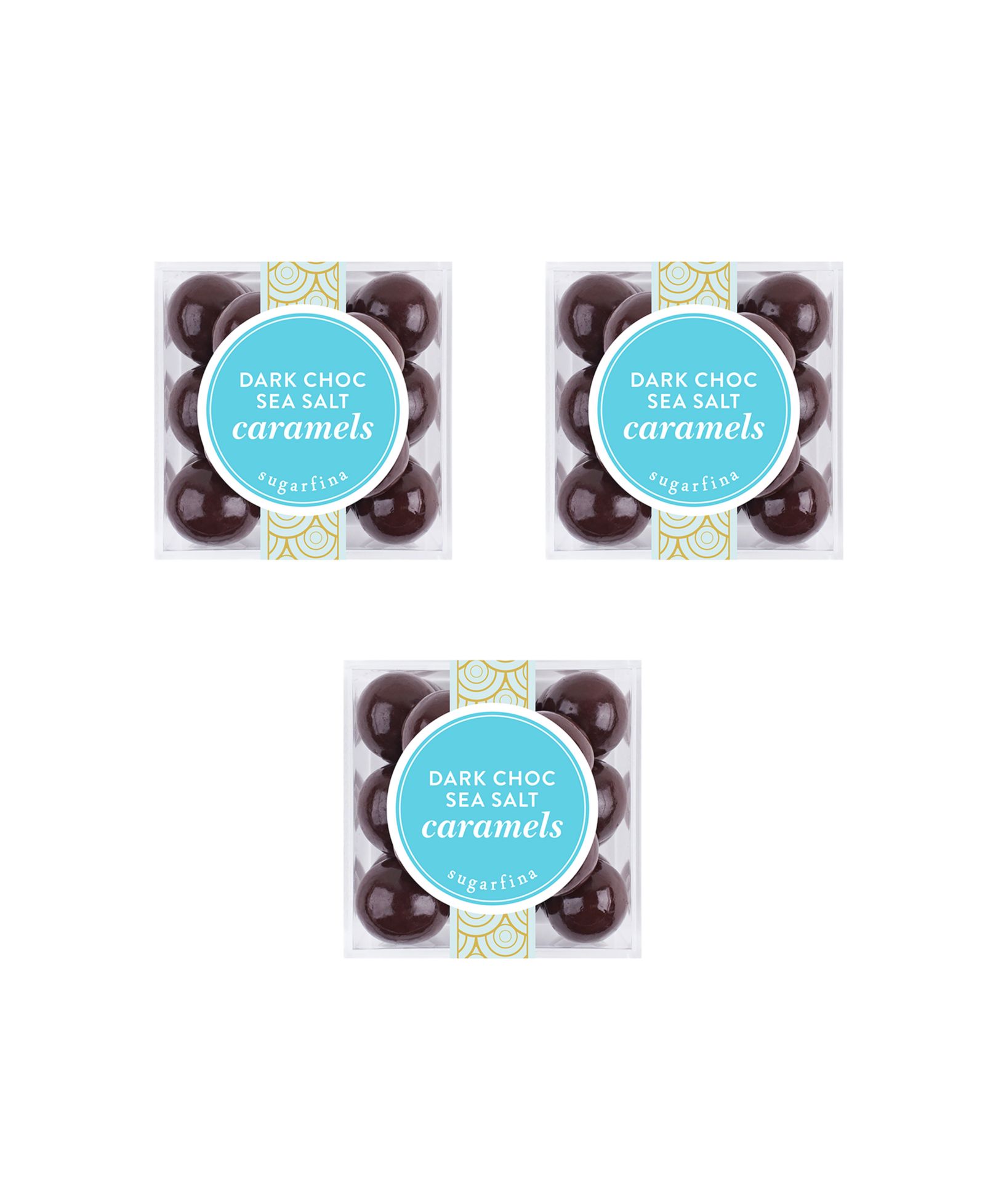 Набор конфет Sugarfina Dark Chocolate Sea Salt Caramel - Small Cube Kit (Pack of 3)