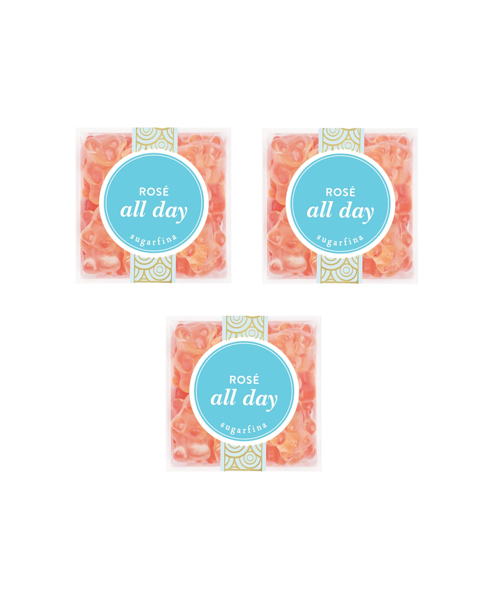 Sugarfina Rosé All Day Bears Small Cube Kit, Pack of 3