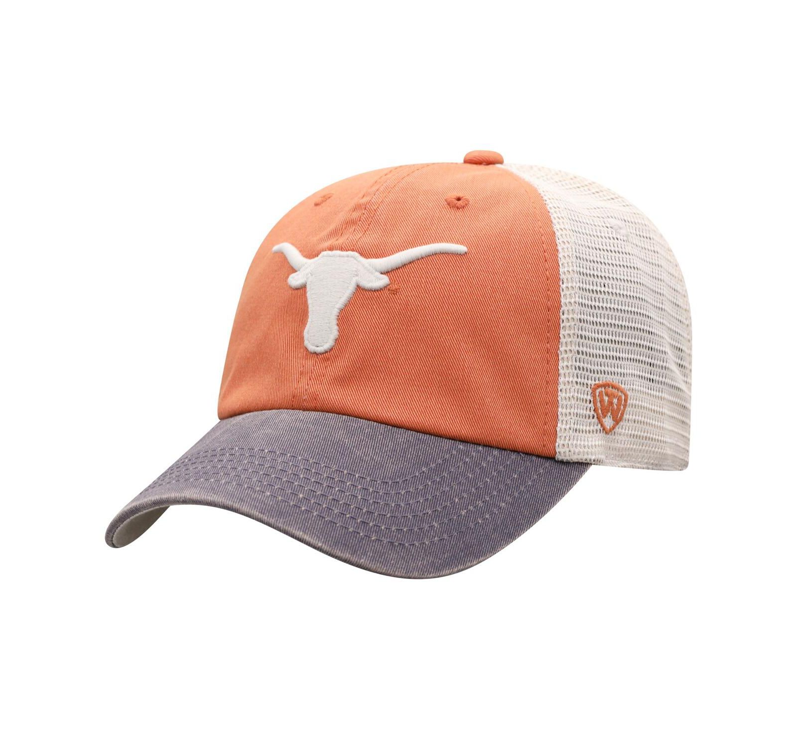 Мужская кепка Top of the World Texas Orange Texas Longhorns Offroad Trucker Snapback