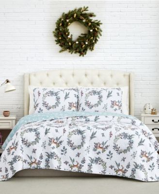 Комплект из 3 стеганых одеял Southshore Fine Linens Happy Holidays Oversized Reversible, Full/Queen