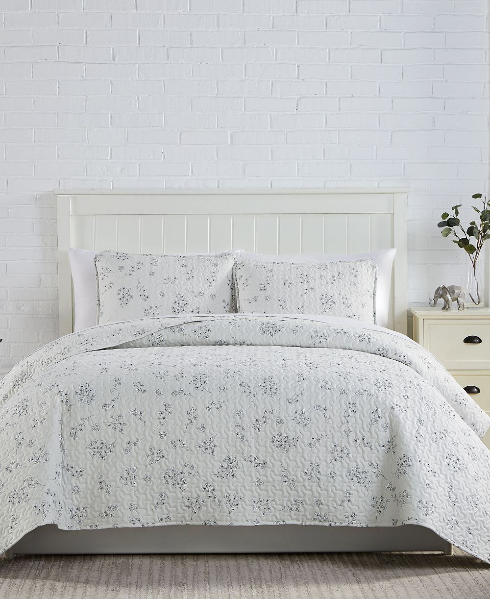 Комплект стеганых одеял Southshore Fine Linens Sweet Florals 3 предмета, размер Twin/Twin XL