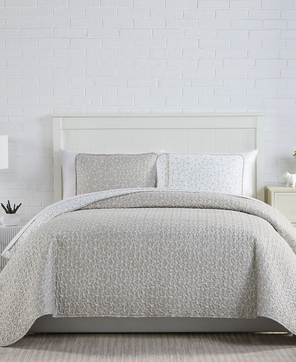 Комплект стеганых покрывал Southshore Fine Linens Geometric Maze 3-Pc., Full/Queen