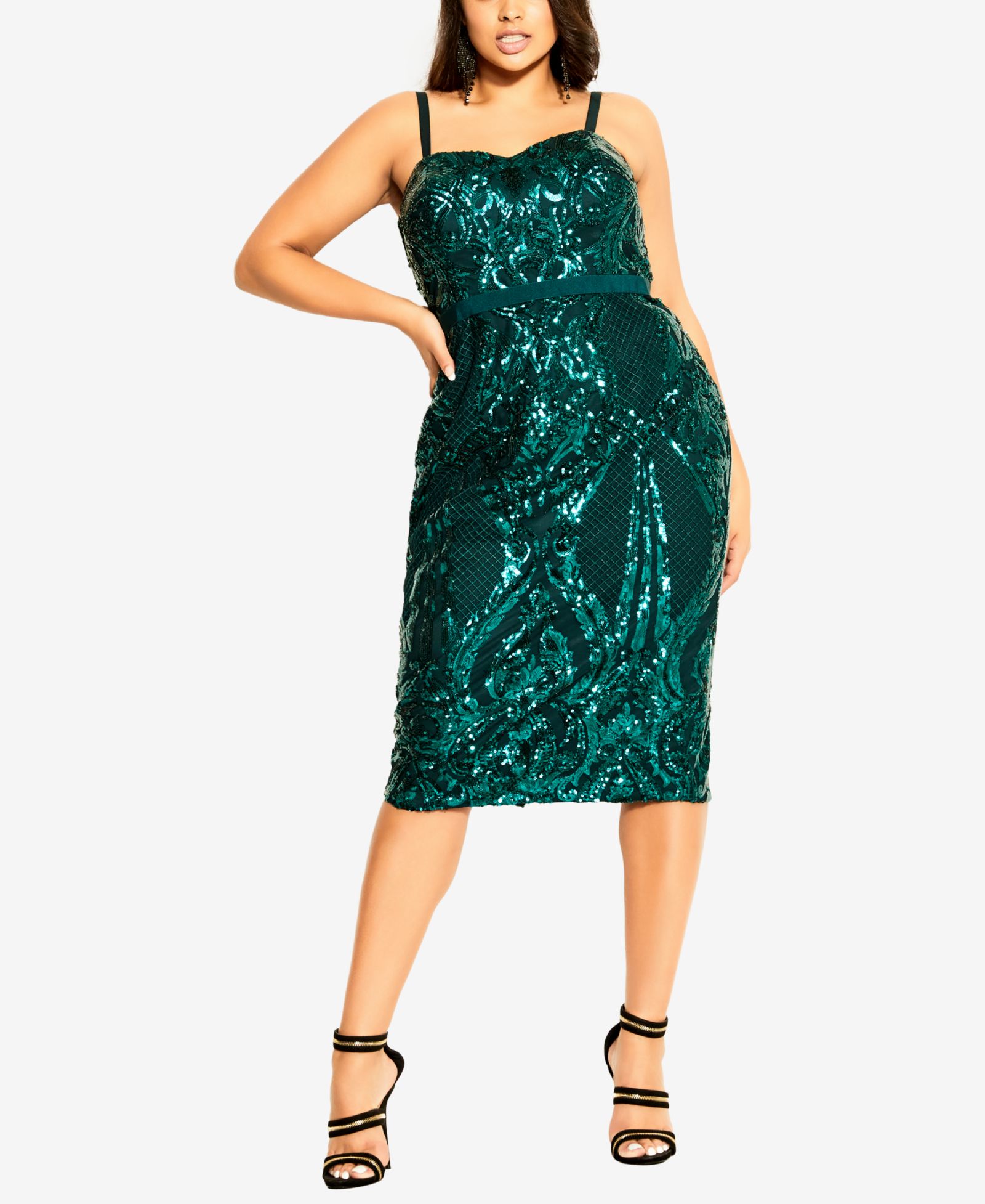 CITY CHIC Women's Sequin Sofia Dress