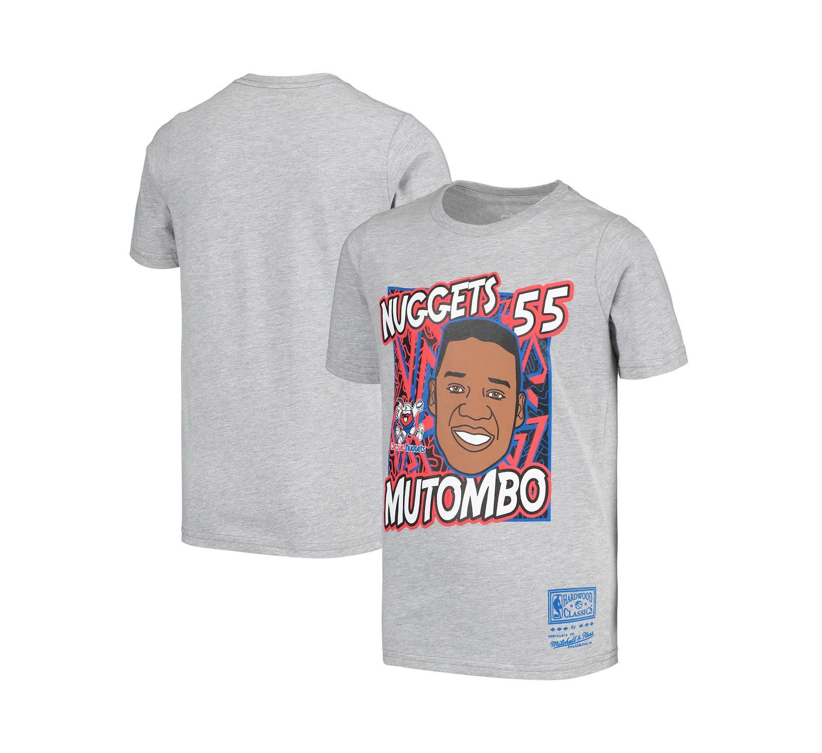 Детская футболка Mitchell & Ness Dikembe Mutombo Gray Denver Nuggets Hardwood Classics King of the Court