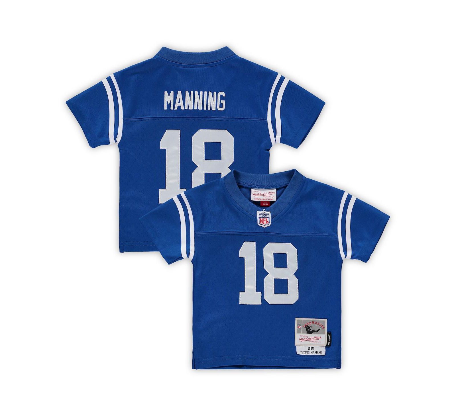 Джерси Mitchell & Ness Peyton Manning Royal Indianapolis Colts 1998 Retired Legacy для младенцев