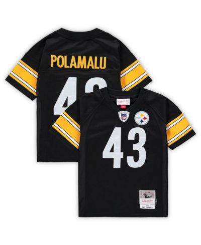 Джерси Mitchell & Ness Troy Polamalu Black Pittsburgh Steelers 2005 Retired Legacy для детей и взрослых