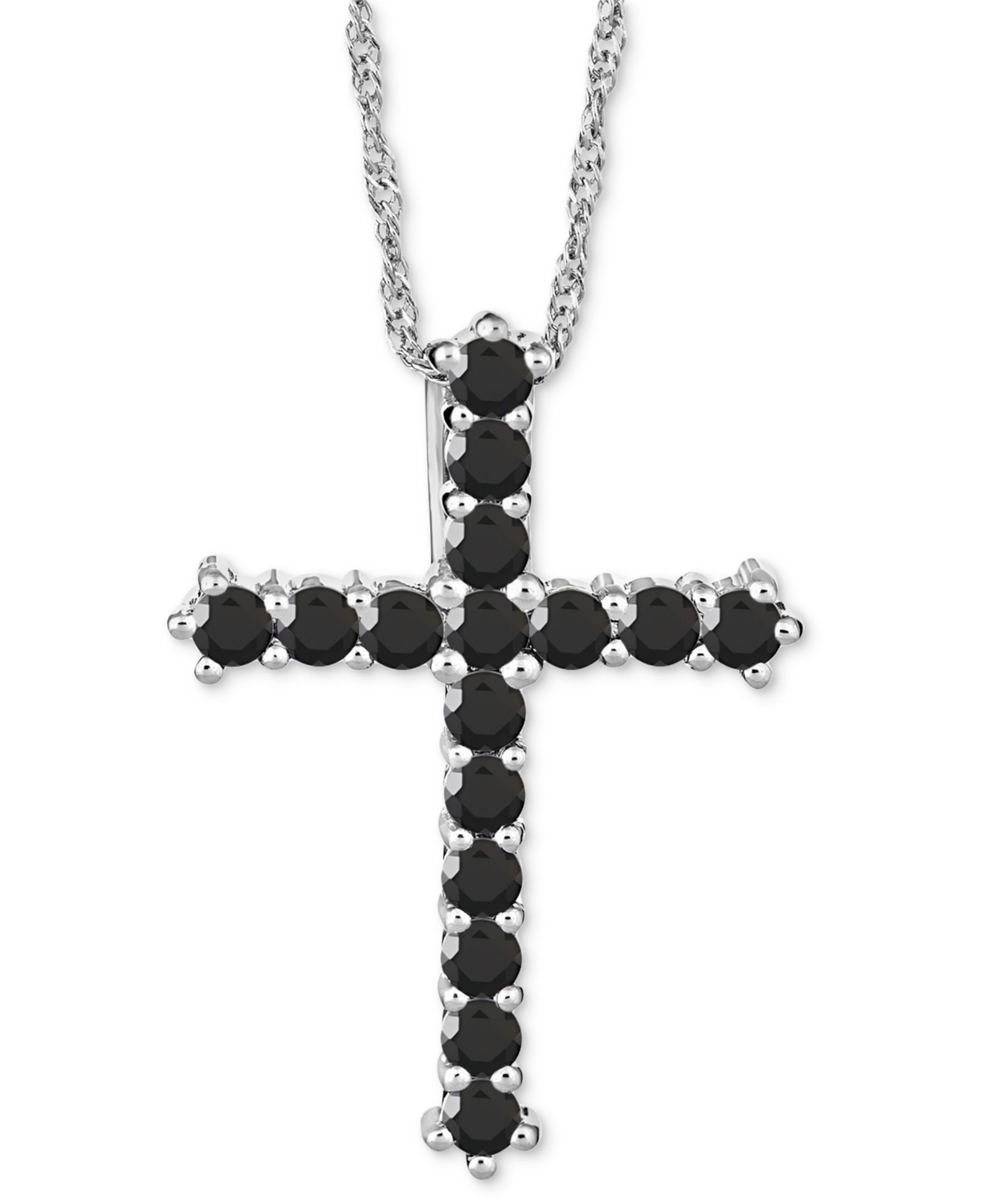 Macy's подвеска Onyx Cross из стерлингового серебра