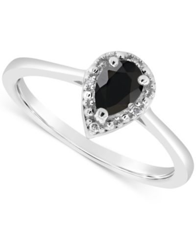 Кольцо Labradorite & Diamond Accent Pear в Sterling Silver