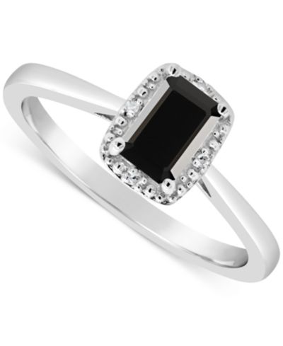 Labradorite & Diamond Accent Ring in Sterling Silver (Also in Onyx & Turquoise)