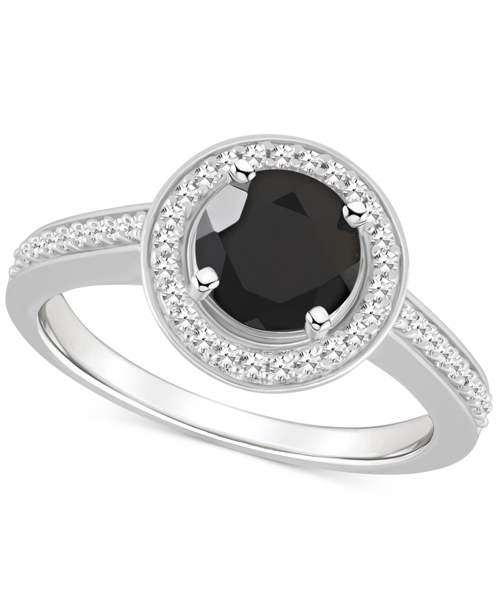 Кольцо с культивированным речным жемчугом и бриллиантами (1/5 ct. t.w.) Halo в стерлинговом серебре