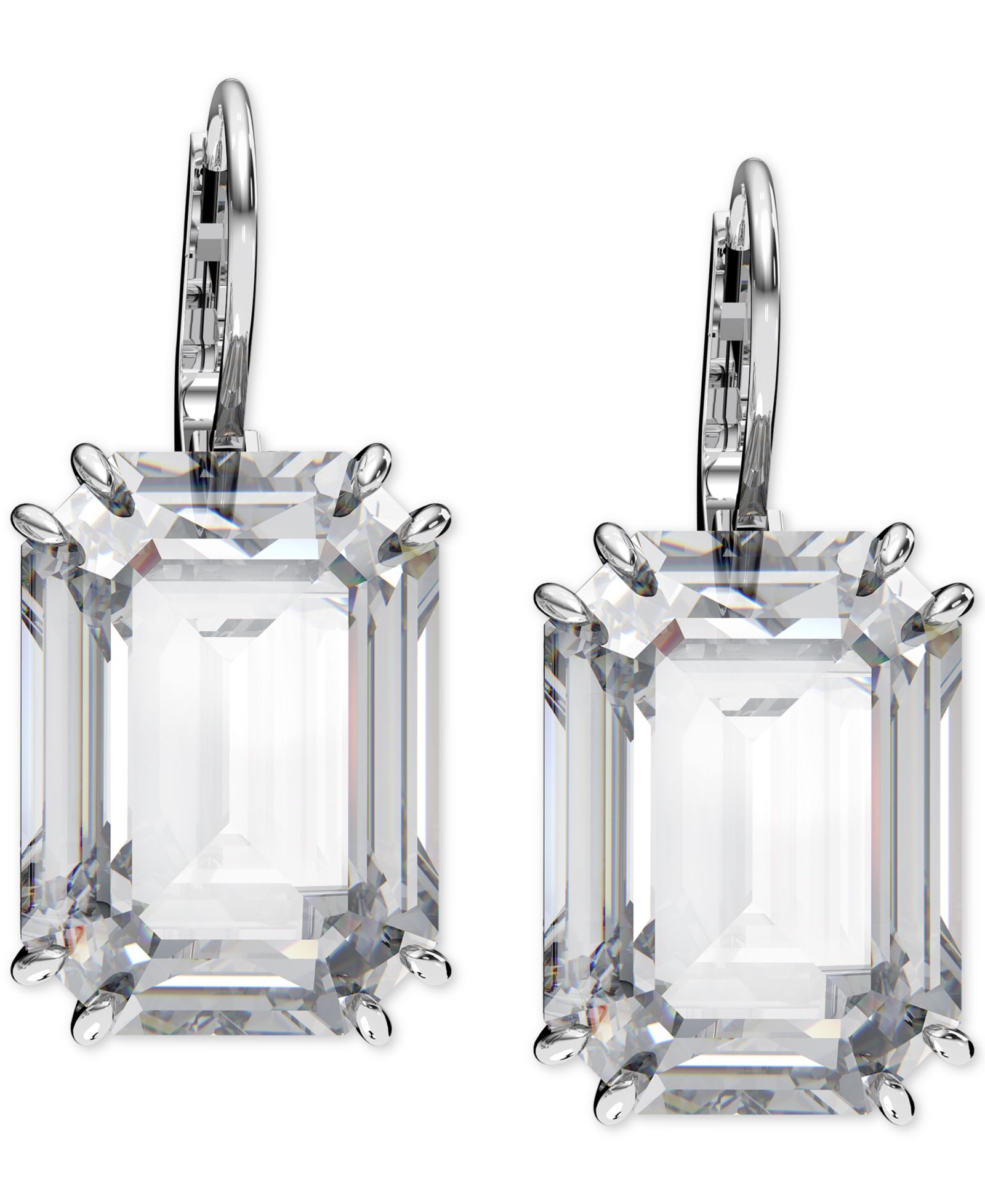 Swarovski серьги-подвески Octagon Crystal