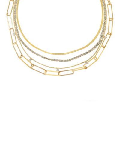 Комплект из 3-х колье ETTIKA с позолотой 18k и кубическим цирконием