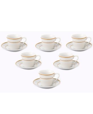 Lorren Home Trends Floral Espresso Set, 12 Piece