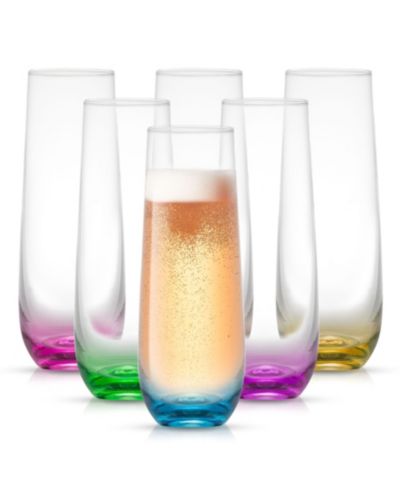 JoyJolt Hue цветные бокалы для шампанского, набор из 6 шт.
